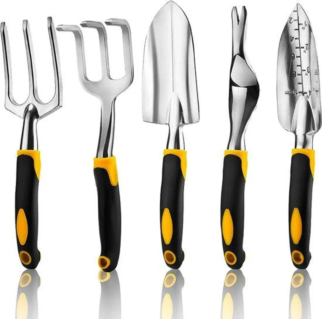 Outils de Jardin Ergonomiques en Aluminium Moulé - Pack de 5 Accessoires