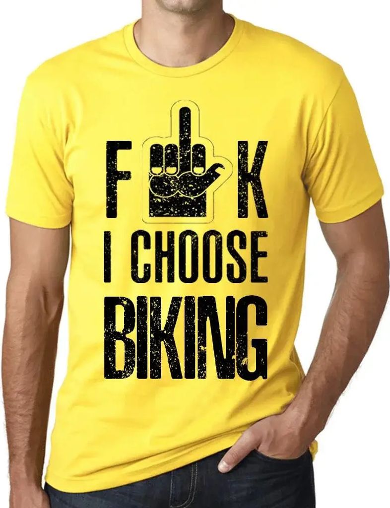 Herren Grafik T-Shirt F**k ich wähle Bikin – F**k I Choose Bikin – Öko-Verantwortlich Vintage Jahrgang Kurzarm Lustige Druck Geburtstag Gesch...