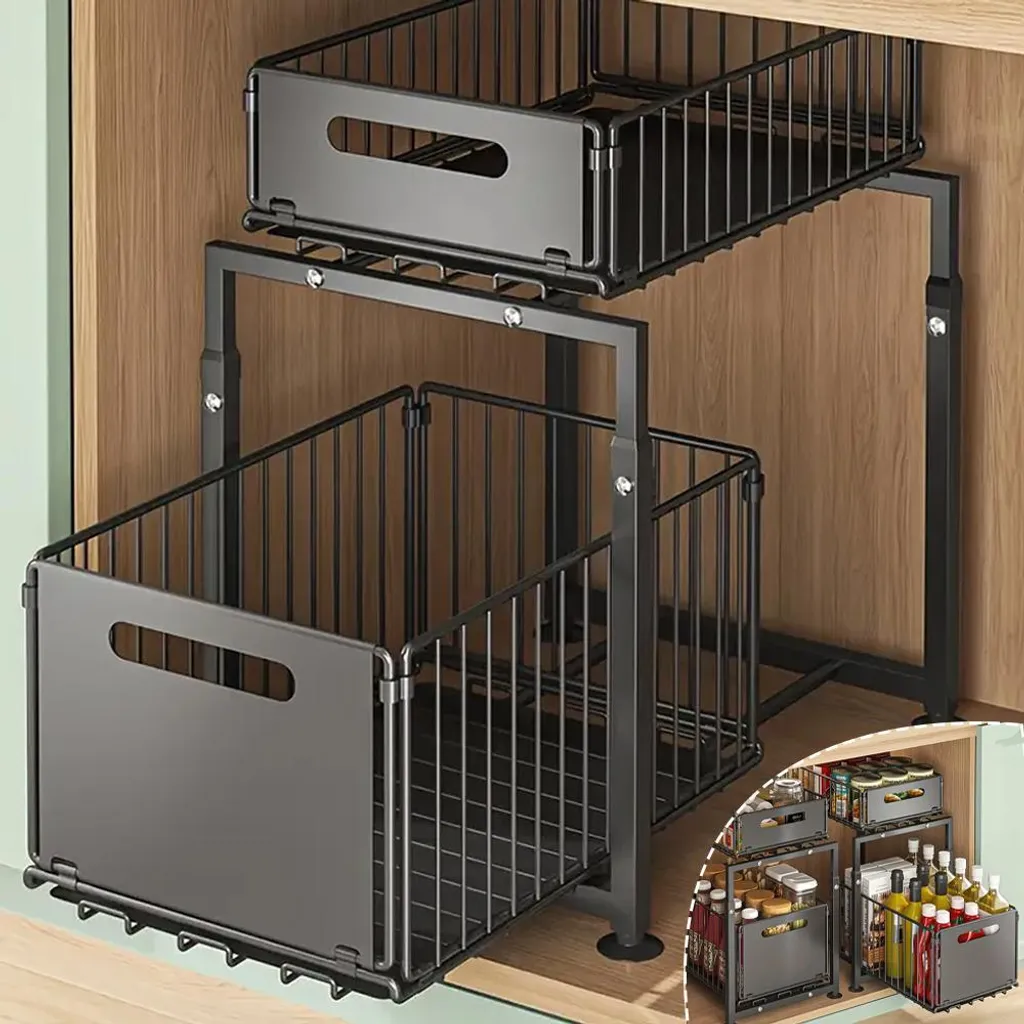 Étagère de cuisine pour plan de travail, rangement micro-ondes modulable - 2