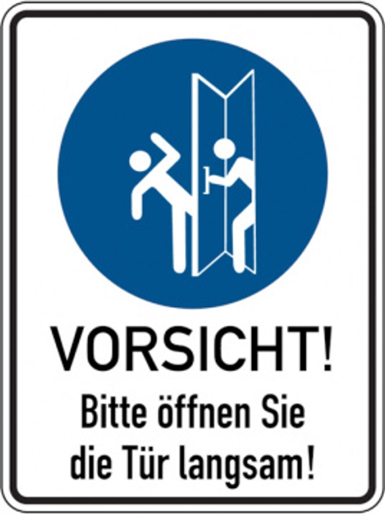 Dreifke Aufkleber Türschild, Bitte öffnen Sie die Tür langsam!, rechts, 200 ...