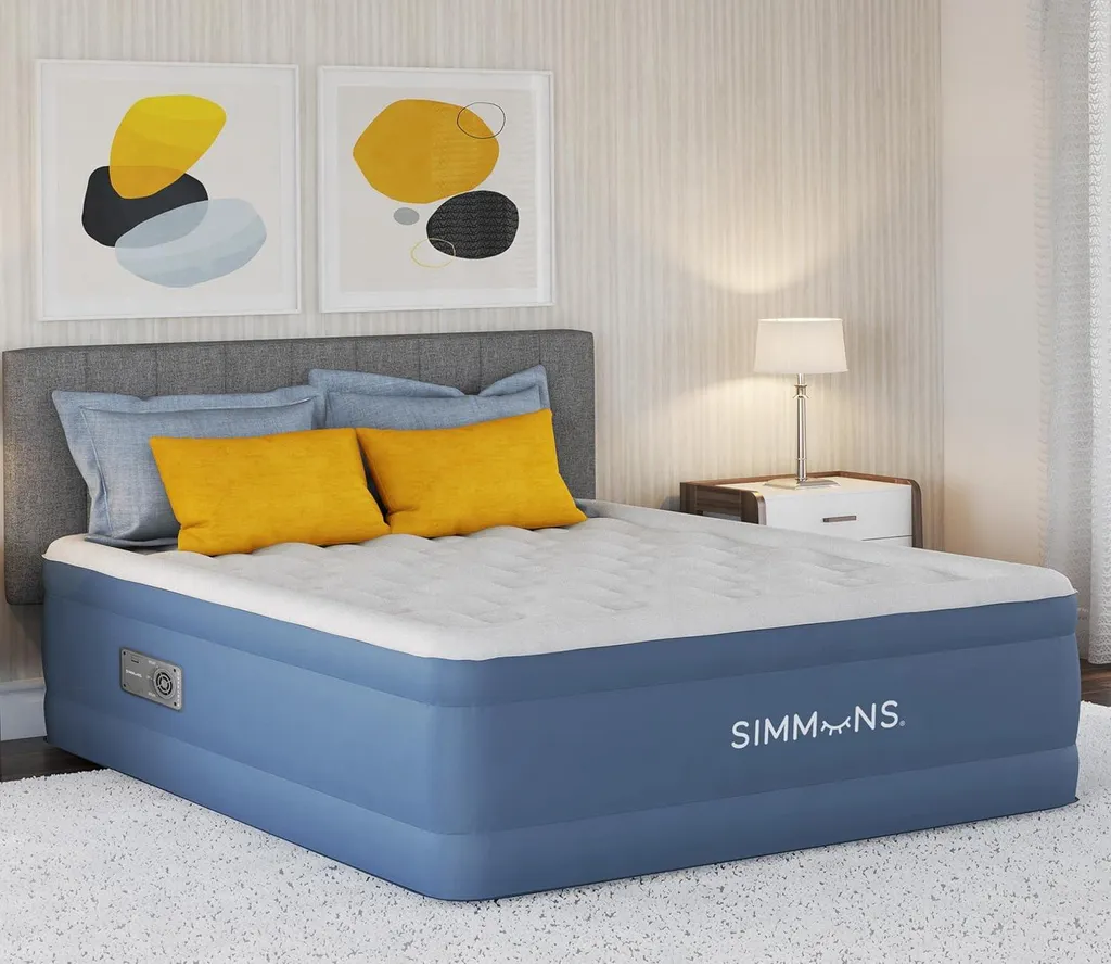 Lit d'appoint gonflable pour invités avec surmatelas velours et pompe 43cm - 2