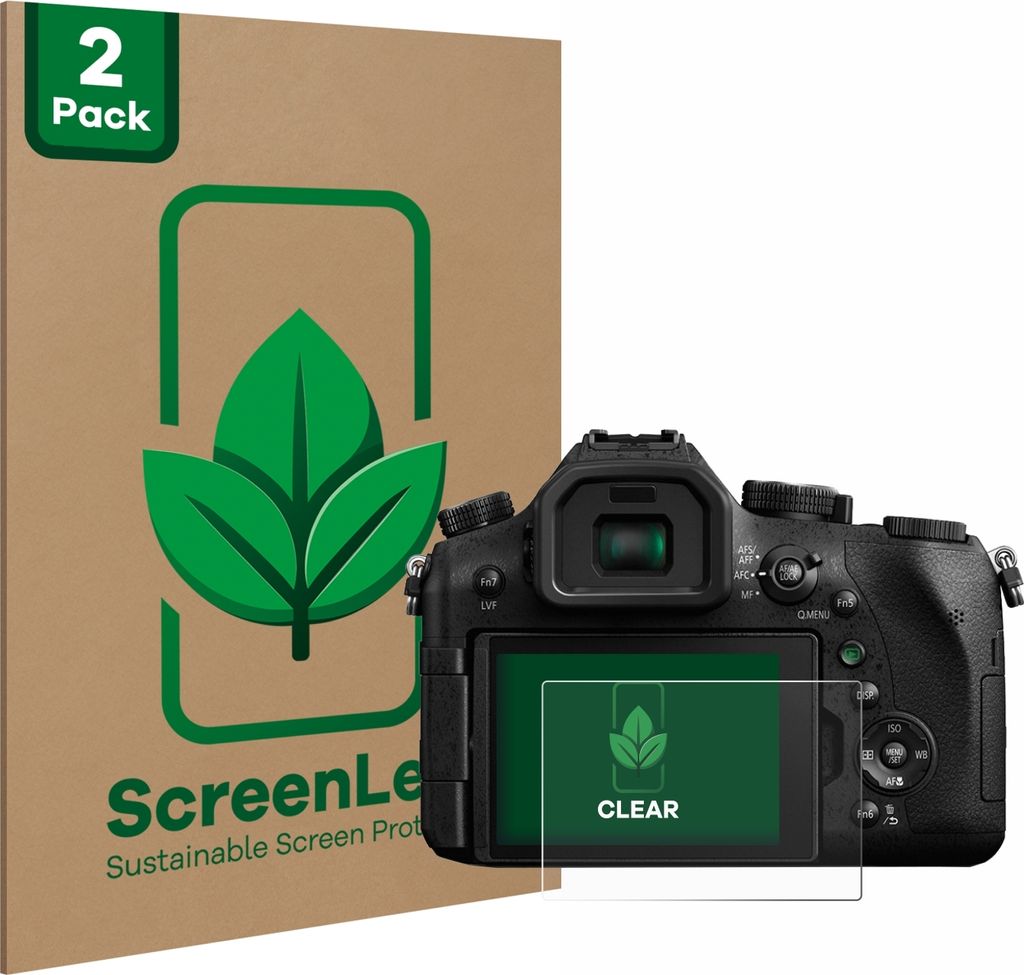 2x ScreenLeaf Schutzfolie für Panasonic Lumix DMC-FZ2000 nachhaltiger Displayschutz Display Schutz Folie Klar Transparent