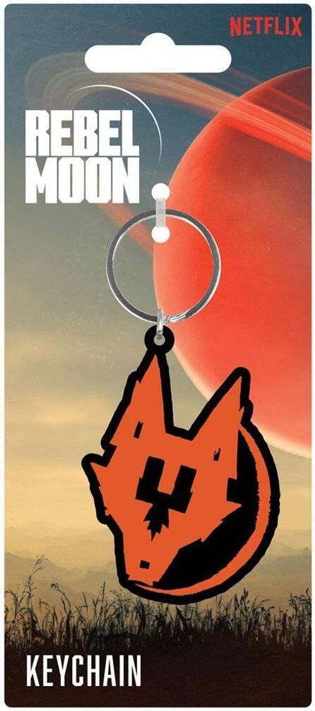 Rebel Moon - "Resistance" PVC Schlüsselanhänger Wolf PM7821 (Einheitsgröße) (Schwarz/Orange)