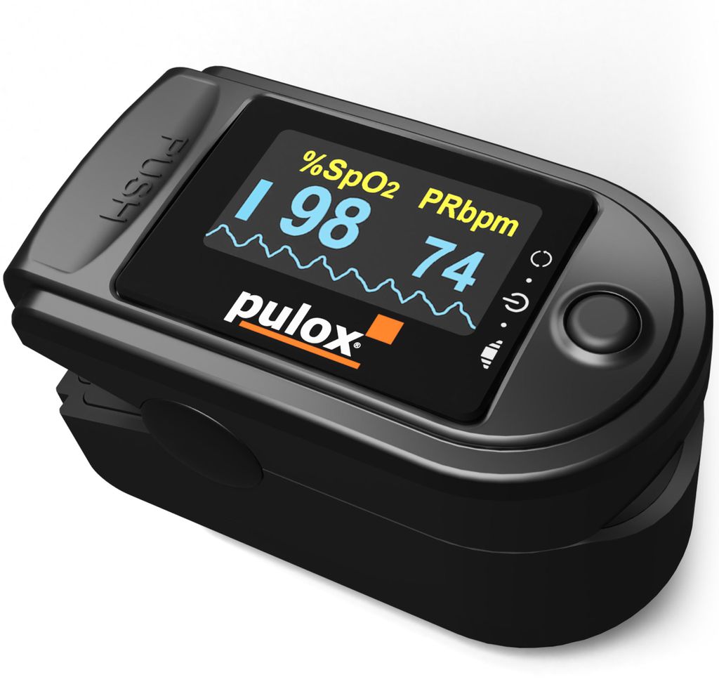 Pulox PO-200 Solo - Finger-Pulsoximeter in Schwarz Produktbild  KI-generiertes Bild