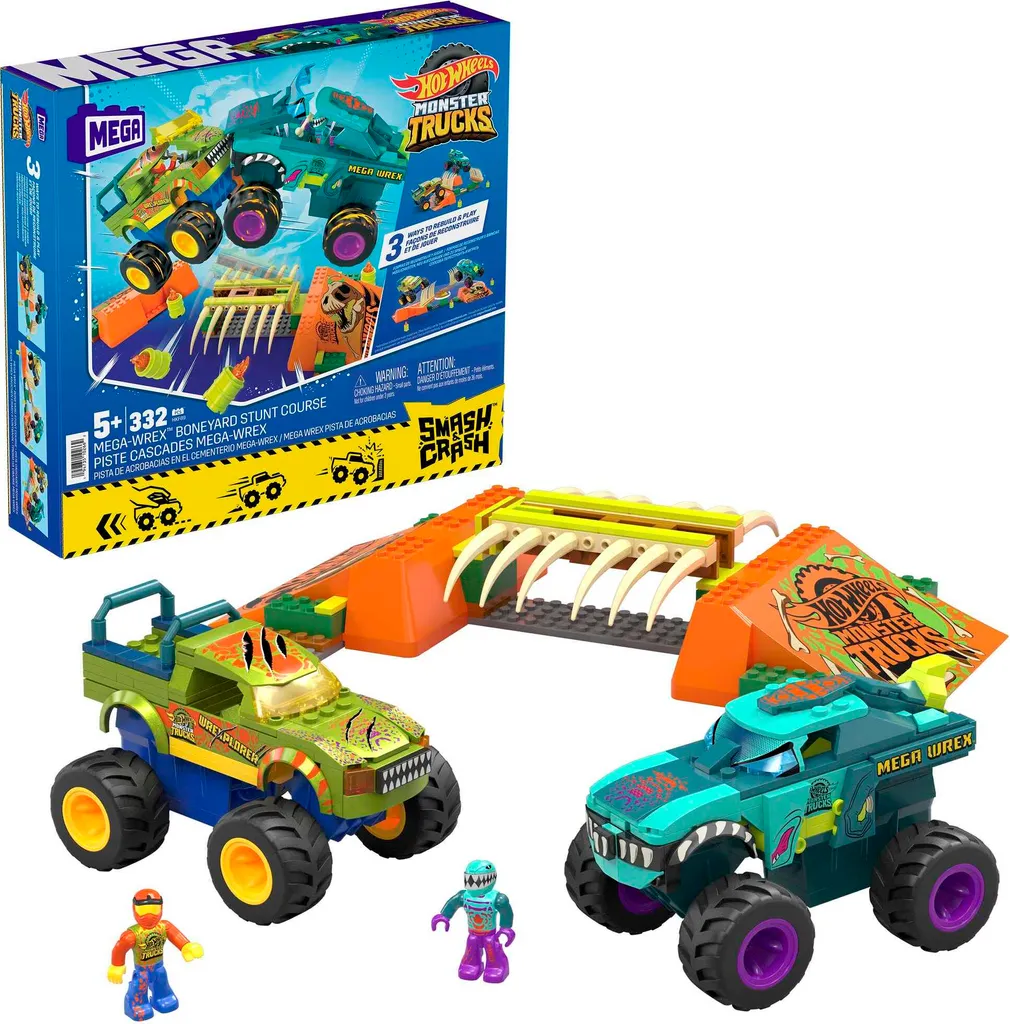 Circuit de Cascades Monster Truck Mega-Wrex MEGA Hot Wheels à Construire