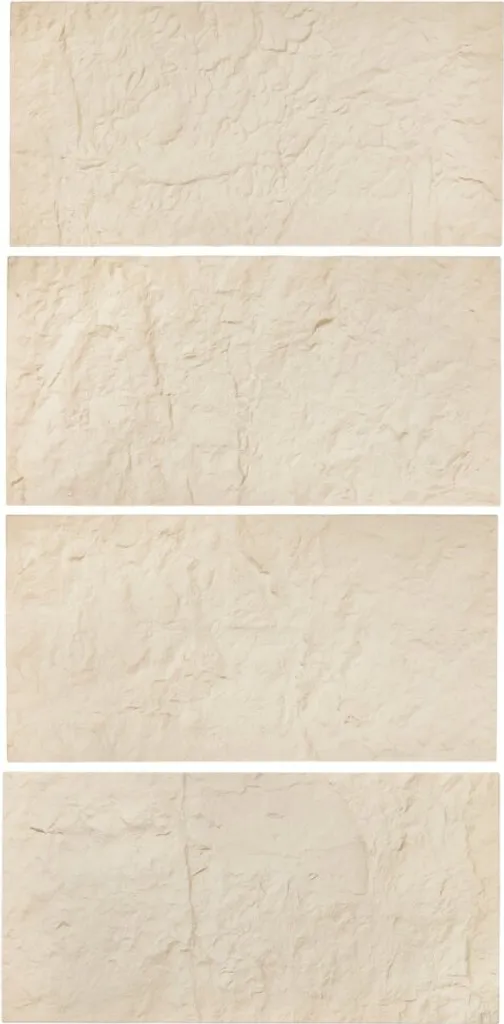 Lot de 4 Panneaux Muraux 3D Pierre PU 120x60cm Jaune Sable Décoratif