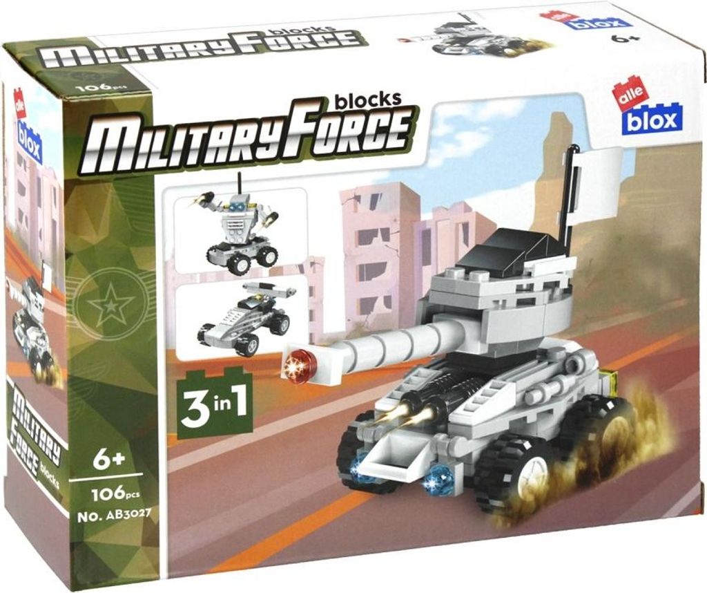 Militaria Bausteine 3in1 94-106el Alleblox - Kampffahrzeug 98el