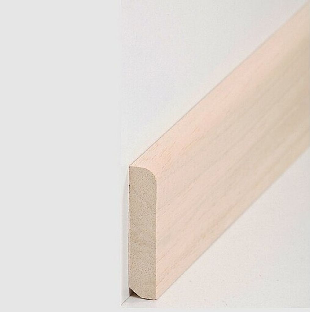 Sockelleiste Massivholz 13 x 58 x 2400 mm Abachi zum Kleben, Schrauben & Nageln Massivholz Fußleiste by PROVISTON 60 Meter | 25 Stück