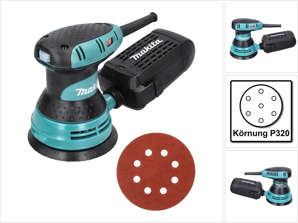 Makita BO 5031 Exzenterschleifer 300 Watt 125 mm + 50x Schleifpapier K320