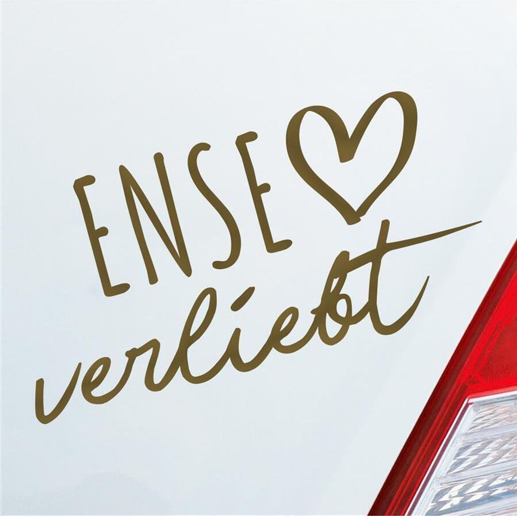 Auto Aufkleber Ense verliebt Herz Gemeinde Liebe Car 19x10 cm Gold Sticker Heckscheibenaufkleber