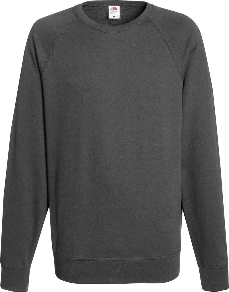 Fruit Of The Loom Herren Raglan-Sweatshirt, Rundhalsausschnitt BC2653 (Xlarge) (Helles Anthrazit)