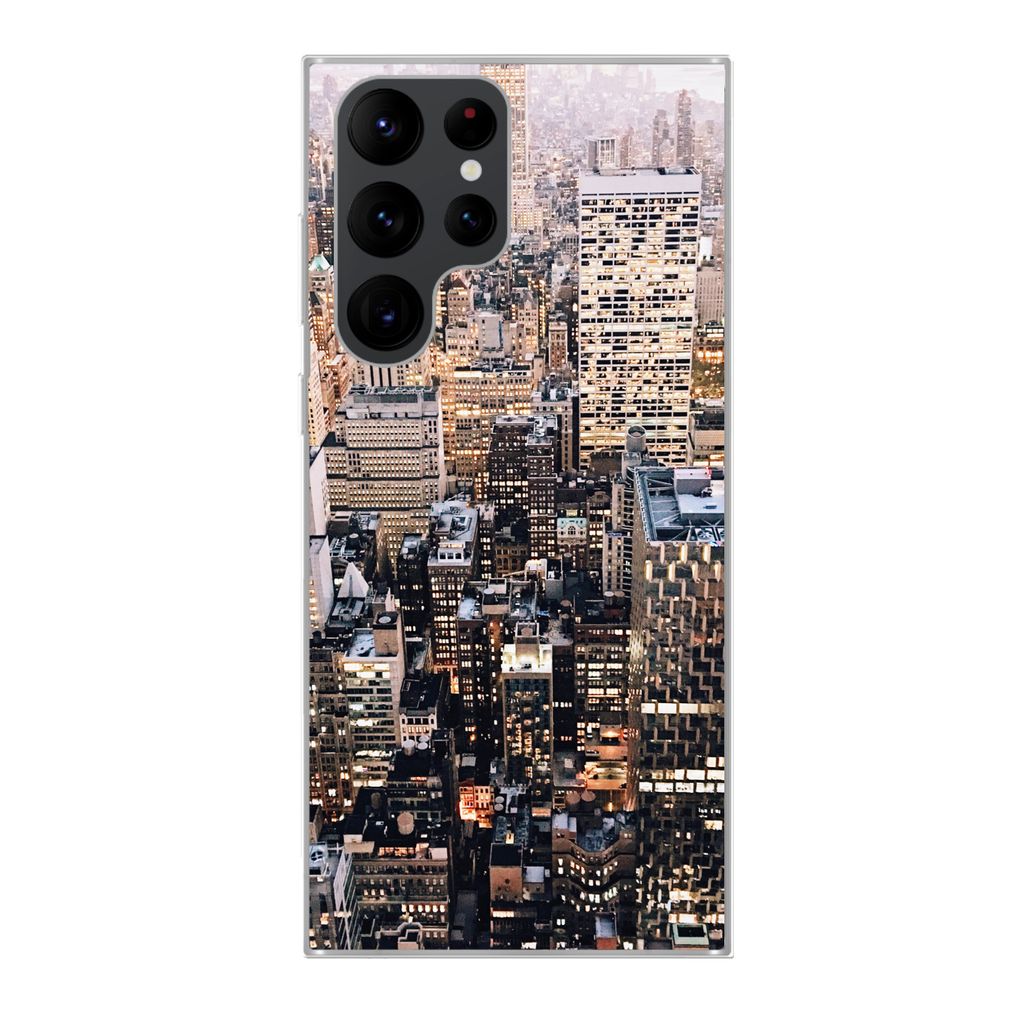 MuchoWow Handyhülle Schutzhülle Hülle für Samsung Galaxy S22 Ultra New York - NYC - Amerika Silikon Softcase Handy Hülle - Abbildung