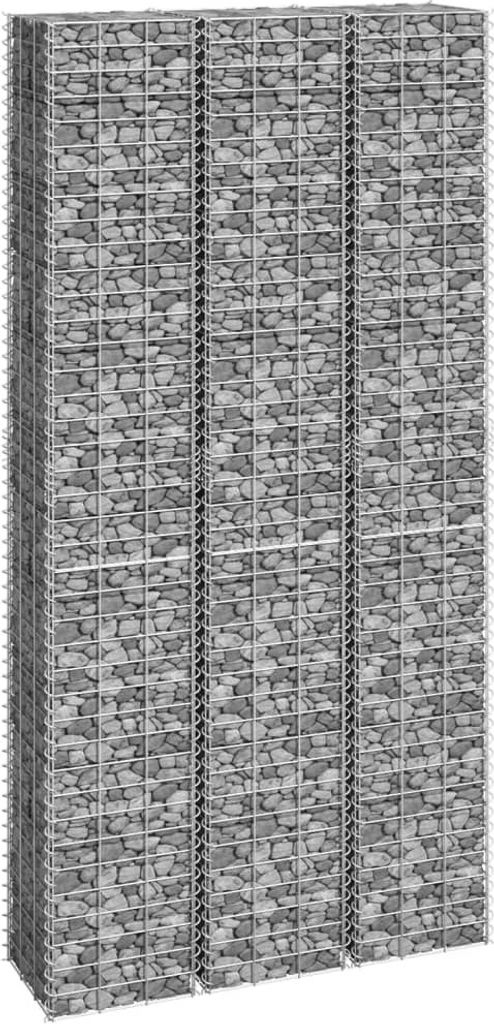 Podwyższone łóżka gabionowe 3 szt. 30x30x200 cm żelazo Zdjęcie produktu 