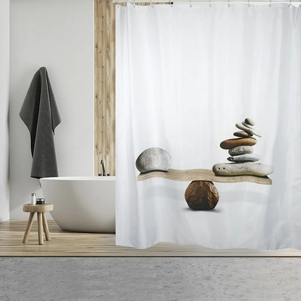 MSV Rideau de douche Spirit 180x200cm - Polyester Anti-moisissure
