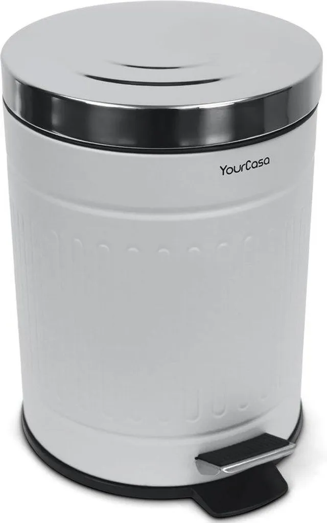 Poubelle 5L en acier inoxydable avec couvercle à fermeture douce - Inox