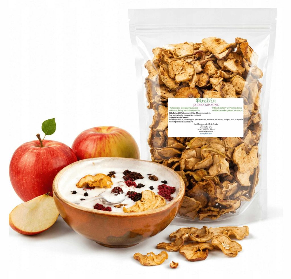 Apfelchips 1 kg - Getrocknete Apfelringe - Ohne Zucker - Produktbild 