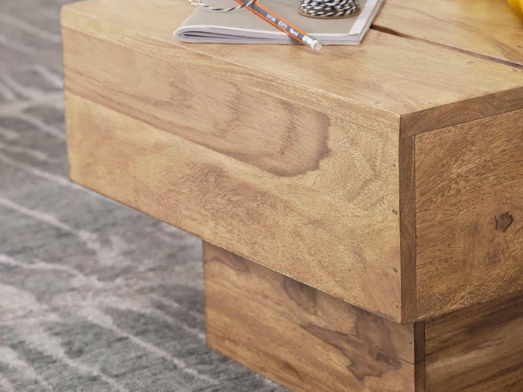 Table d'appoint SIRA en acacia massif 44x44 cm - Bout de canapé robuste - 5