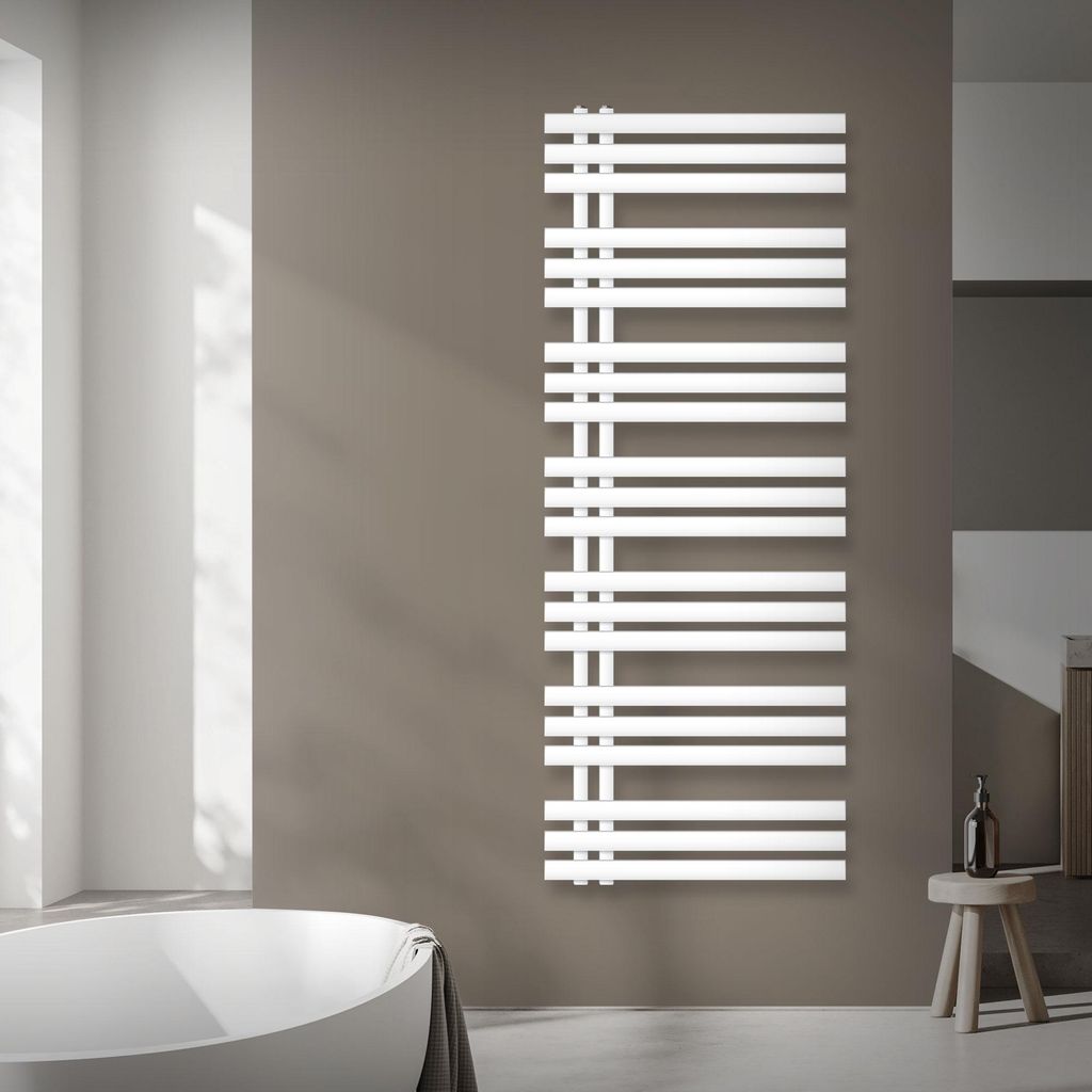 LuxeBath Iron EM Design Badheizkörper - 600 x 1600 mm - Weiß - Designheizkörper Paneelheizkörper Heizkörper Handtuchwärmer, ohne Heizstab