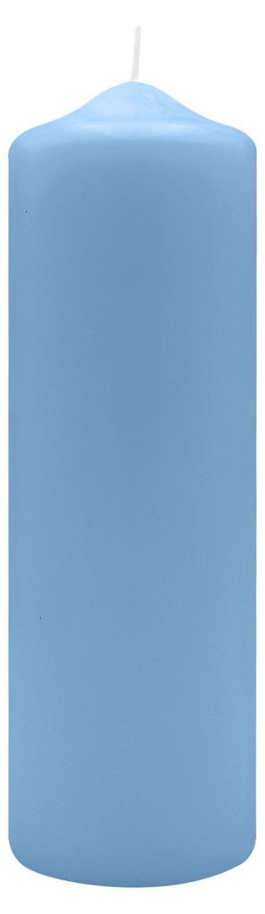 Spitzkopf Stumpen Kerzen Blue Bell Hellblau 25 x Ø 8 cm, 6 Stück