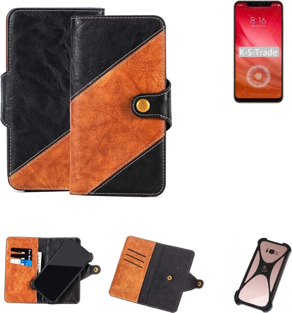 K-S-Trade Handyhülle Schutzhülle Bookstyle Case Wallet-Case kompatibel mit Xiaomi Mi 8 Screen Fingerprint Edition Handy Cover Bumper Klapphülle