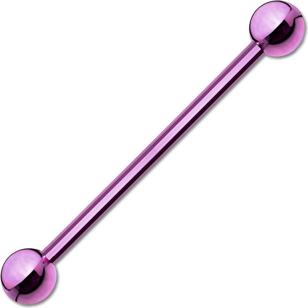 viva-adorno 1,6x38x5mm Barbell Piercing Stab Industrial Ohrpiercing Cartilage Stecker Hantel Edelstahl beschichtet Z310, lila