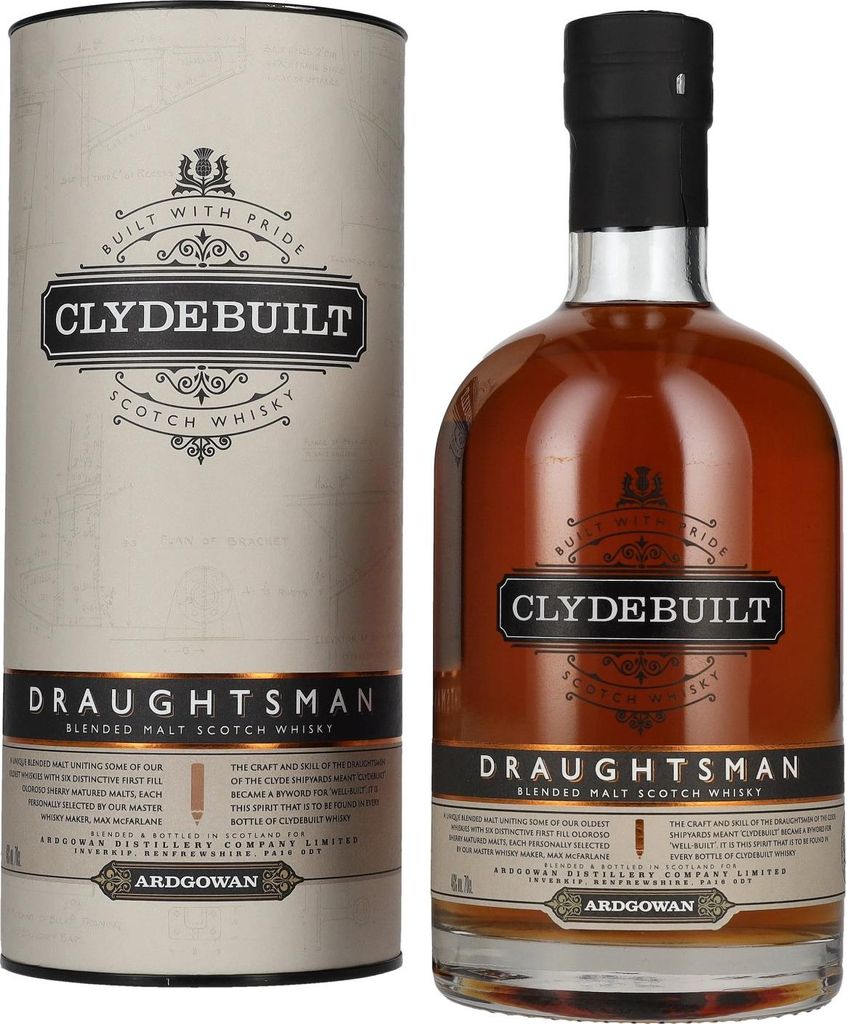 Ardgowan Clydebuilt DRAUGHTSMAN Blendend Malt Scotch Whisky 46% Vol. 0,7l in Geschenkbox