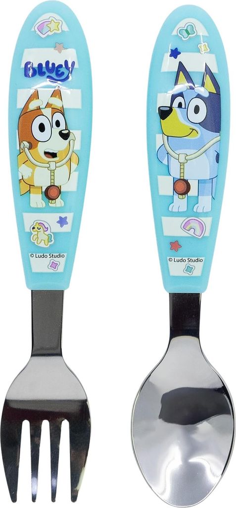 Bluey Kinderbesteck Set 2-teilig Löffel & Gabel mit Motivgriffen