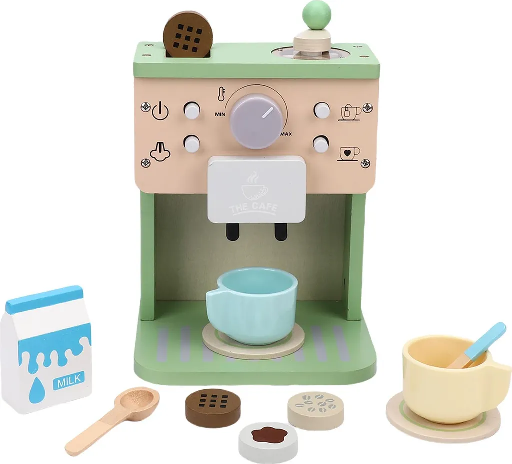 Jouet de cuisine imaginatif : Cafetière en bois pour garçons et filles