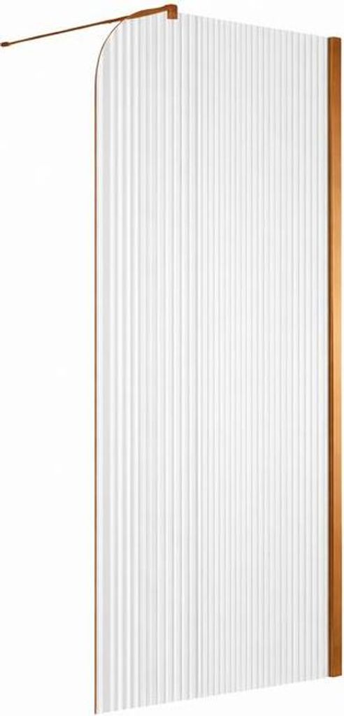Geriffelte, begehbare Duschabtrennung - 120 x 195 cm - Gebürstetes Kupfer - Rechts - LUCIA