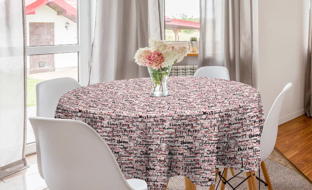 ABAKUHAUS Tovaglia Rotonda 150 cm Rossa e Nera | Arredo Cucina Moderno
