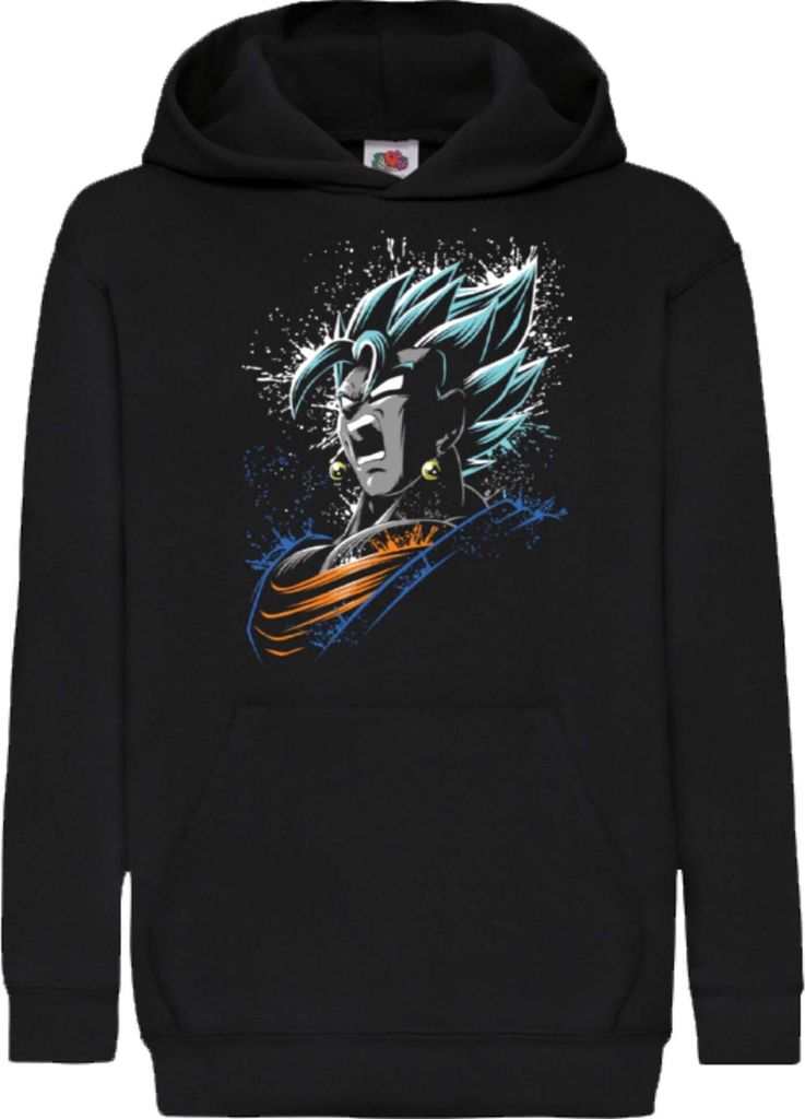 Kinder Kapuzenpullover Dragon Anime Manga Ball Z Goku Super Blue 02, 7-8 Jahr - 128 / Schwarz