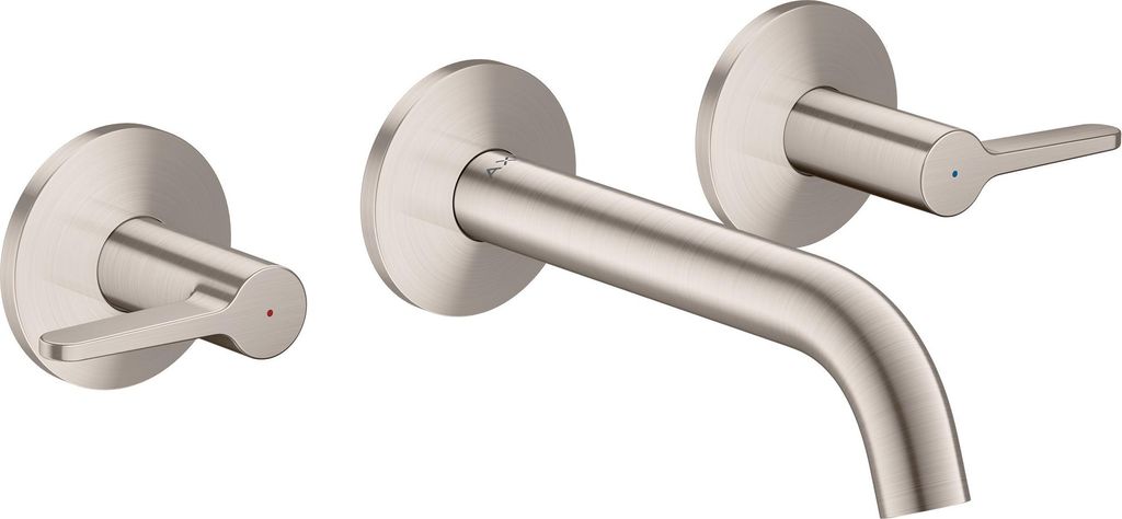 hansgrohe AXOR One 3-Loch Waschtischarmatur Unterputzmodell für Wandmontage, Auslauf 160mm, mit Hebelgriffen, 48150800