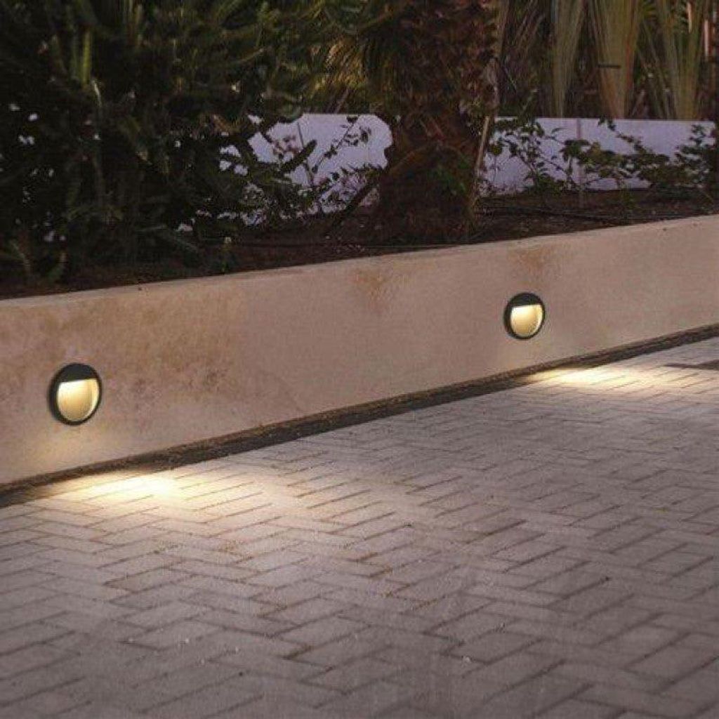 2W 220V 55° Grau IP65 Runde LED-Treppenleuchte für den Außenbereich - Warmweiß 2300K - 3500K