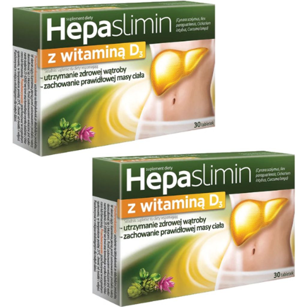 2 x Hepaslimin mit Vitamin D3 – Nahrungsergänzungsmittel Produktbild 