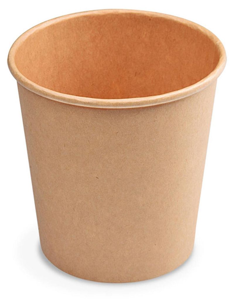 100x Heiß- und Kaltgetränkebecher Pappbecher braun 80 ml Produktbild 