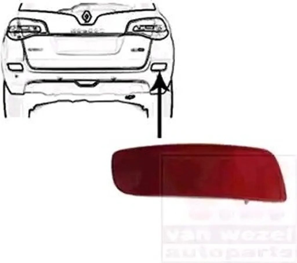 Réflecteur pare-chocs arrière gauche Renault Koleos HY VAN WEZEL 4316939