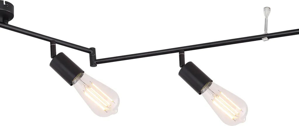 Plafonnier Projecteur Multidirectionnel 6 Lampes E27 en Métal Noir Mat - 2
