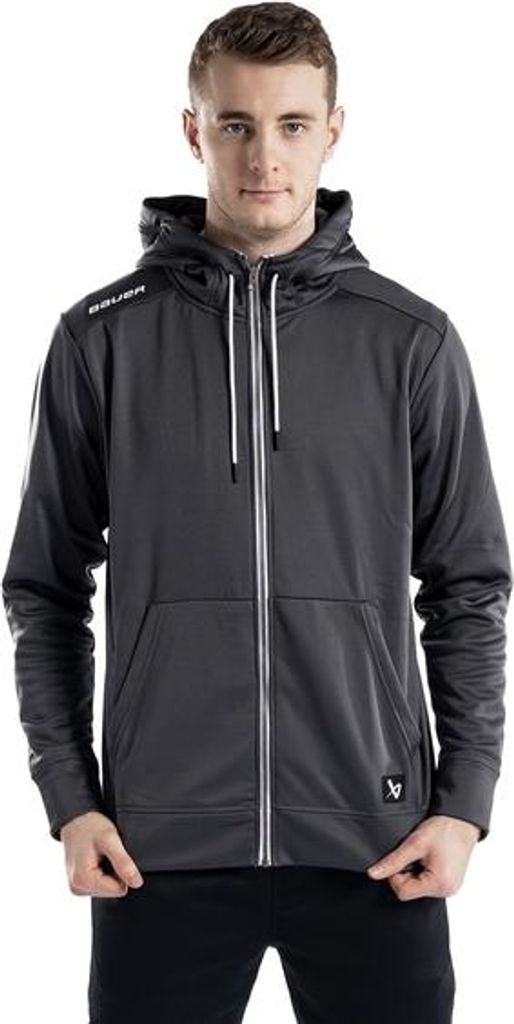 Bauer Fleece Zip Hoodie Team Senior grau S