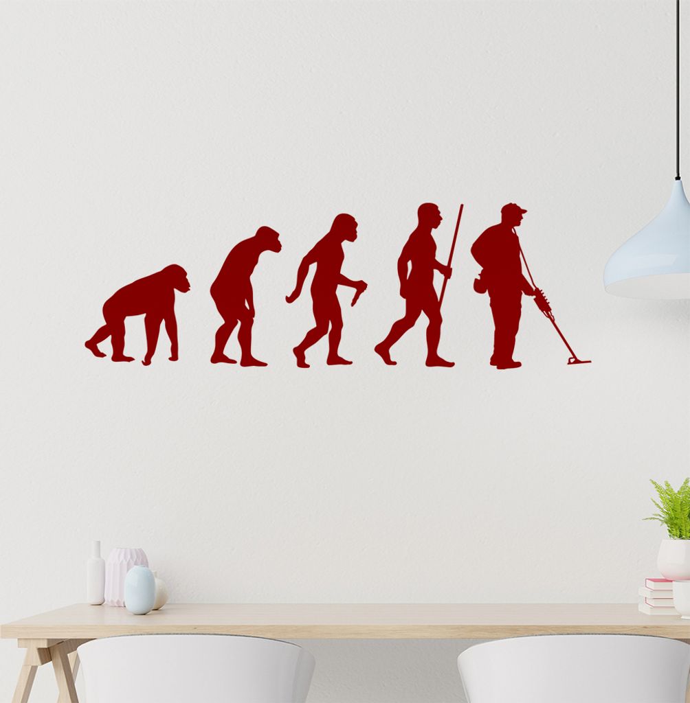 Metalldetektor Evolution Wandtattoo Wandaufkleber Wall Sticker - Dekoration, Küche, Wohnzimmer, Schlafzimmer, Badezimmer