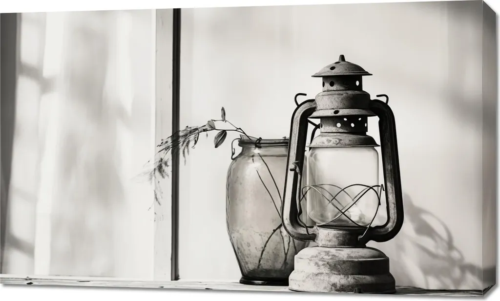 Décoration Murale Lampe dans l'ombre 100x60 cm - Tableau Contemporain