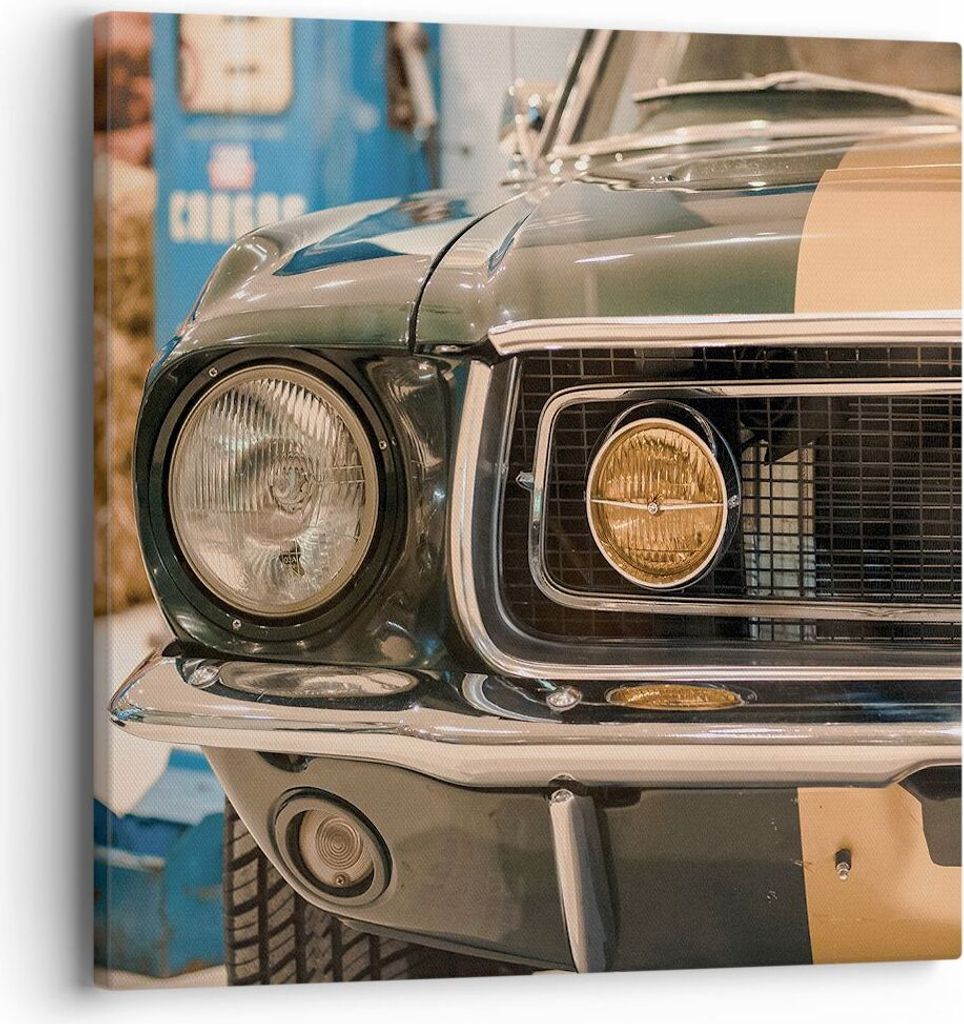 Bild auf Leinwand - Leinwandbild - Einteilig - Abdeckung Ford Mustang - 40x40cm - Wand Bild - Wanddeko - Wandbilder - Leinwanddruck - Bilder - Wand...