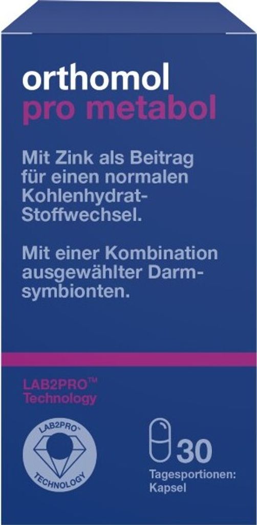 Orthomol Pro metabol - enthält eine Kombination ausgewählter Darmsymbionten und Zink, 30 St. Tagesportionen