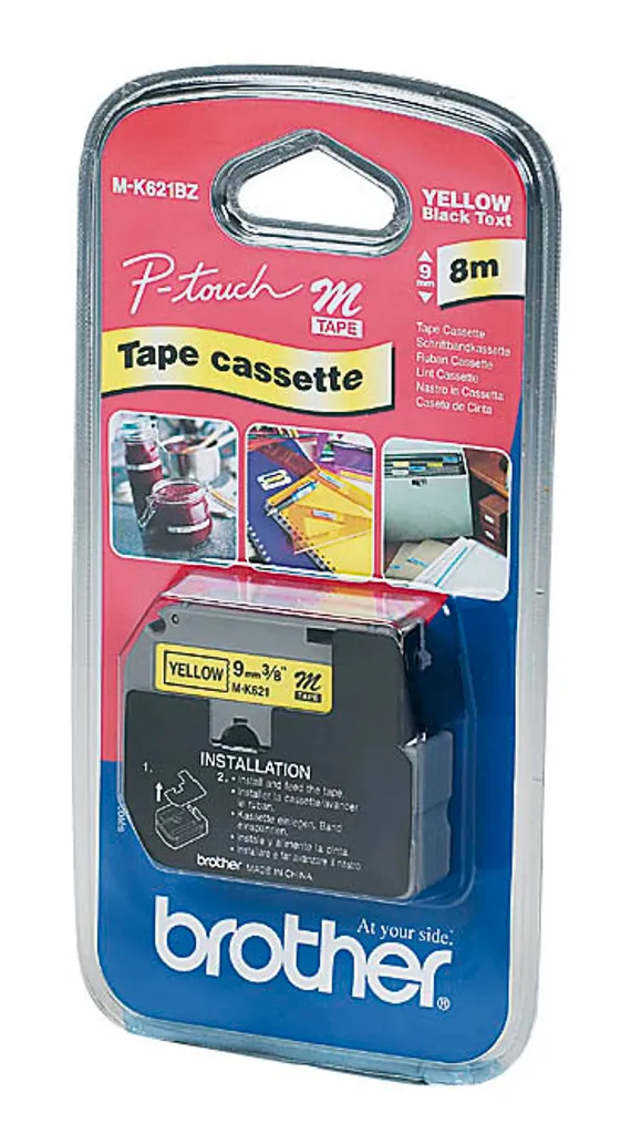 Nastro Brother MK621BZ M-Tape 9mm Nero/Giallo | Labelling per Rack e Cavi
