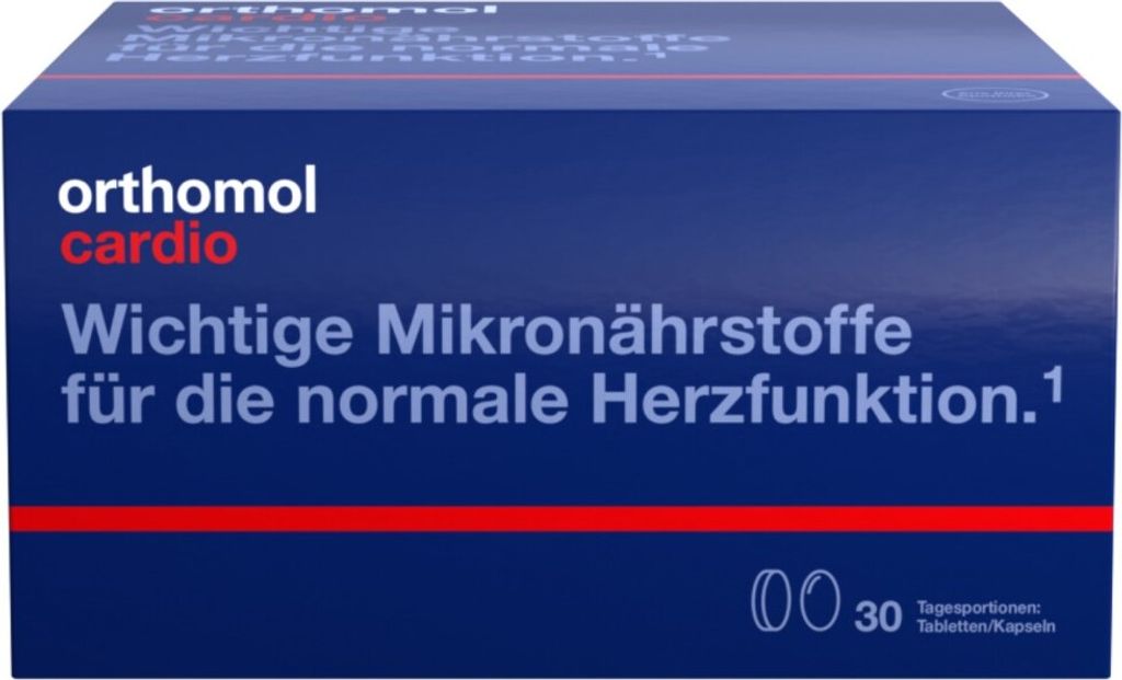 Orthomol Cardio - Mikronährstoffe für die normale Herzfunktion - mit Omega-3-Fettsäuren und Vitamin B1 - Tabletten/Kapseln, 30 St. Tagesportionen