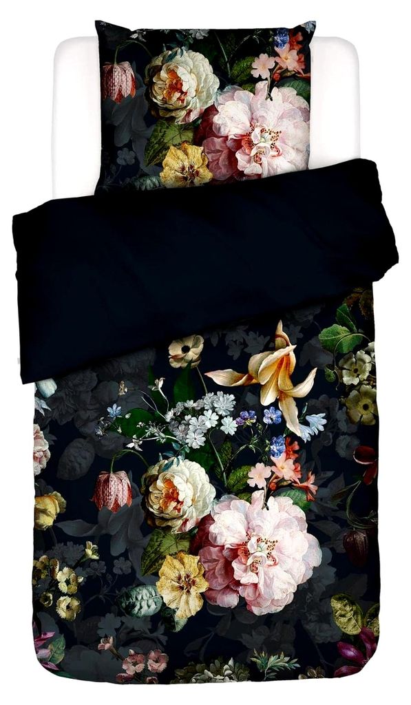 Bettwäsche Fleurel Indigo Blau mit Blumenmotiven, Größe: 135 cm x 200 cm