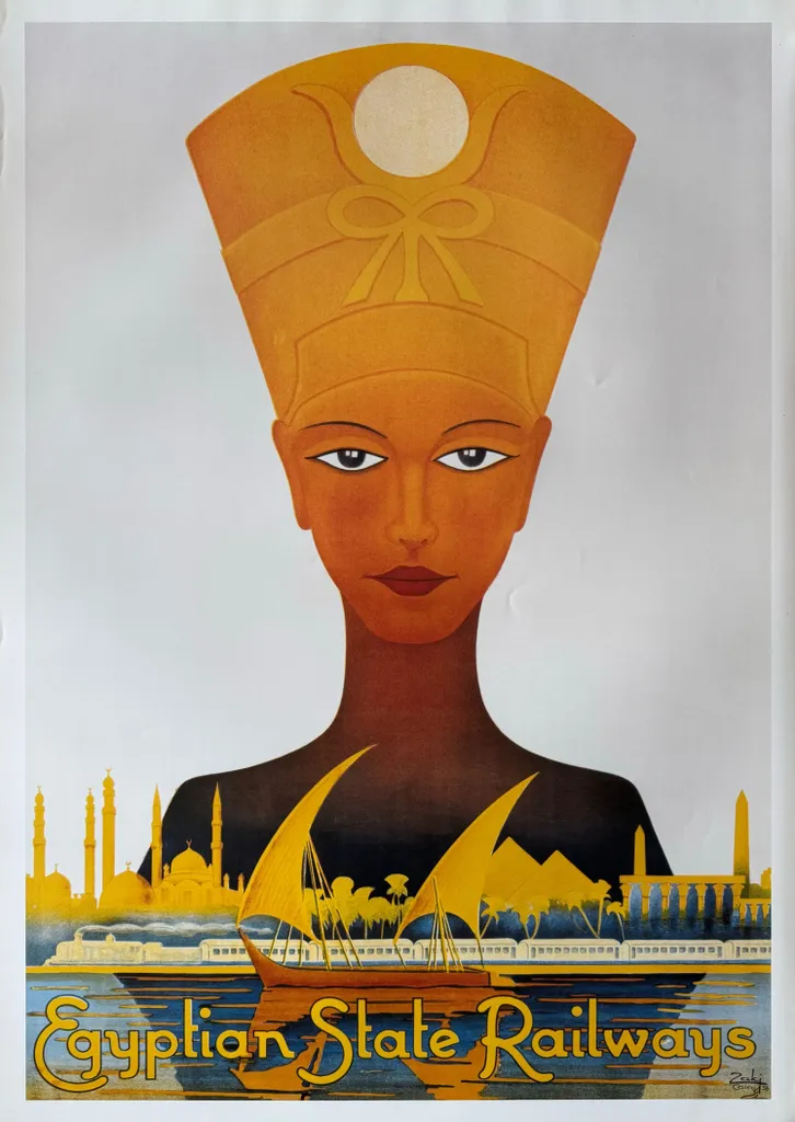Poster Mural Egyptian State Railways - Décoration Murale Vintage 70x100