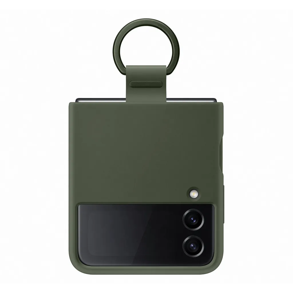 Cover Silicone Samsung EF-PF721TGEGWW con Anello per Galaxy Z Flip4 SM-F721B Khaki