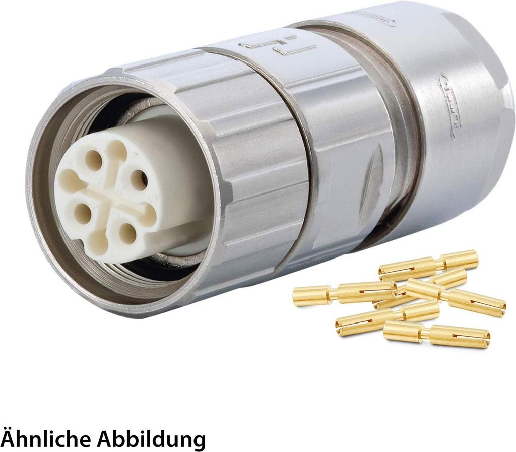 HUMMEL SET inkl. Kontakte M16 Kabelsteckverbinder, Crimpeinsatz gerade Polzahl 6+PE, Buchse Kabelabgang gerade,