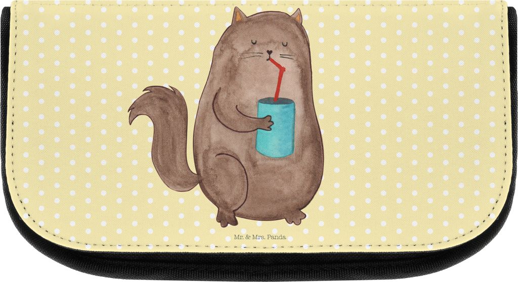 Mr. & Mrs. Panda Organizer Katze Dose - Gelb Pastell - Geschenk, aufbewahrungstasche, Katzenfutter, Durstig, trinken, Katzen, Make-Up Tasche, Cat, ...