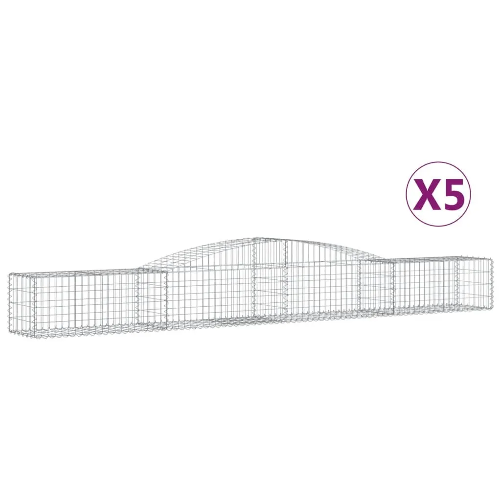 Bordure de jardin en gabion arqué 4m pour aménagement paysager vidaXL